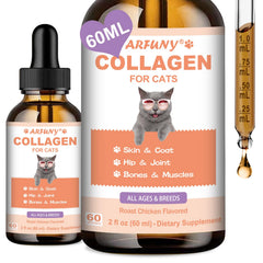 SANTKOL collagène chat - bouteille gouttes goût poulet rôti, soutien articulations potentiel