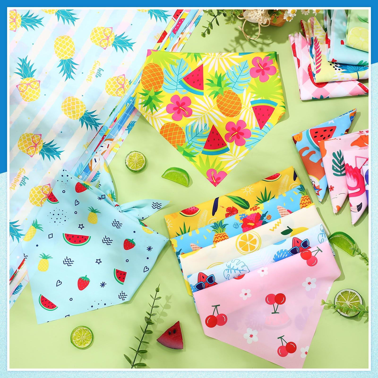 Bandana Sanwuta pour chien – fleurs et feuilles, touche naturelle