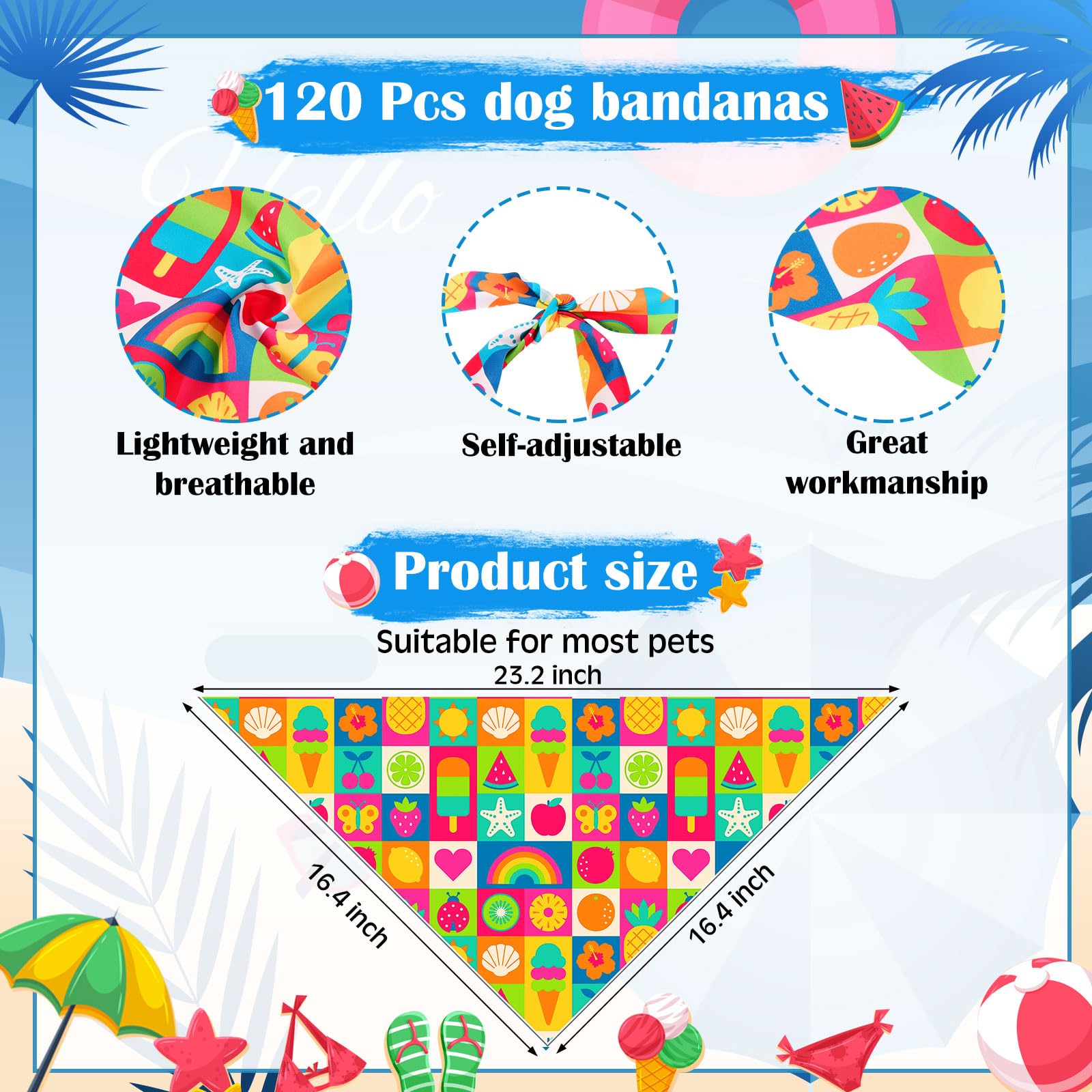Bandana Sanwuta pour chien, motif fleurs été, apporte élégance lors des sorties