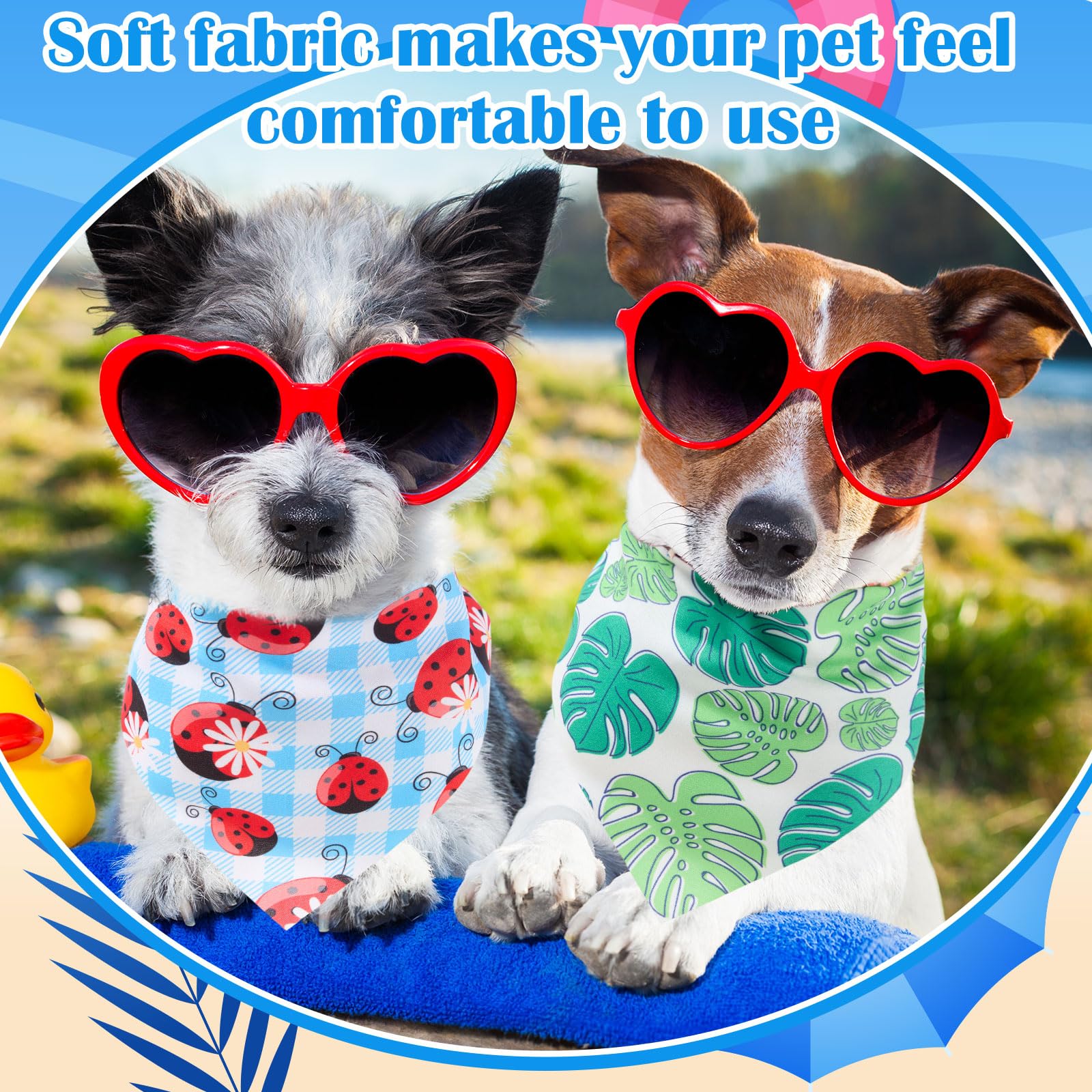 Bandana Sanwuta pour chien, motif palmier été, ambiance tropicale pour chaque balade