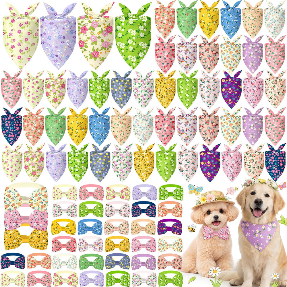 Sanwuta bandana chien printanier marguerite, parfait pour sorties et séances photos.