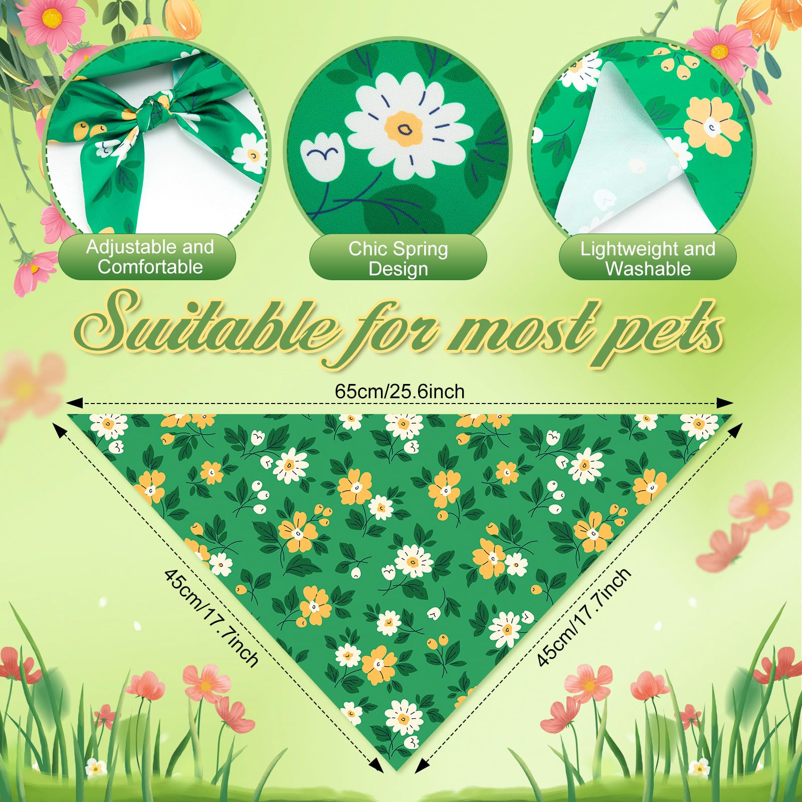 Sanwuta bandana imprimé floral triangle, touche colorée pour sorties photo.