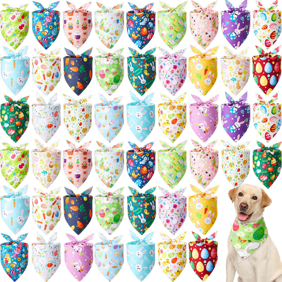 Bandana Sanwuta paques pour chien, motif œuf, idéal pour les photos festives.