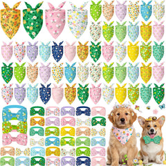 Sanwuta bandana imprimé printemps Daisy pour chien, look festif au parc.