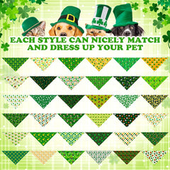 Bandana Sanwuta Saint-Patrick imprimé, accessoire festif pour animaux.