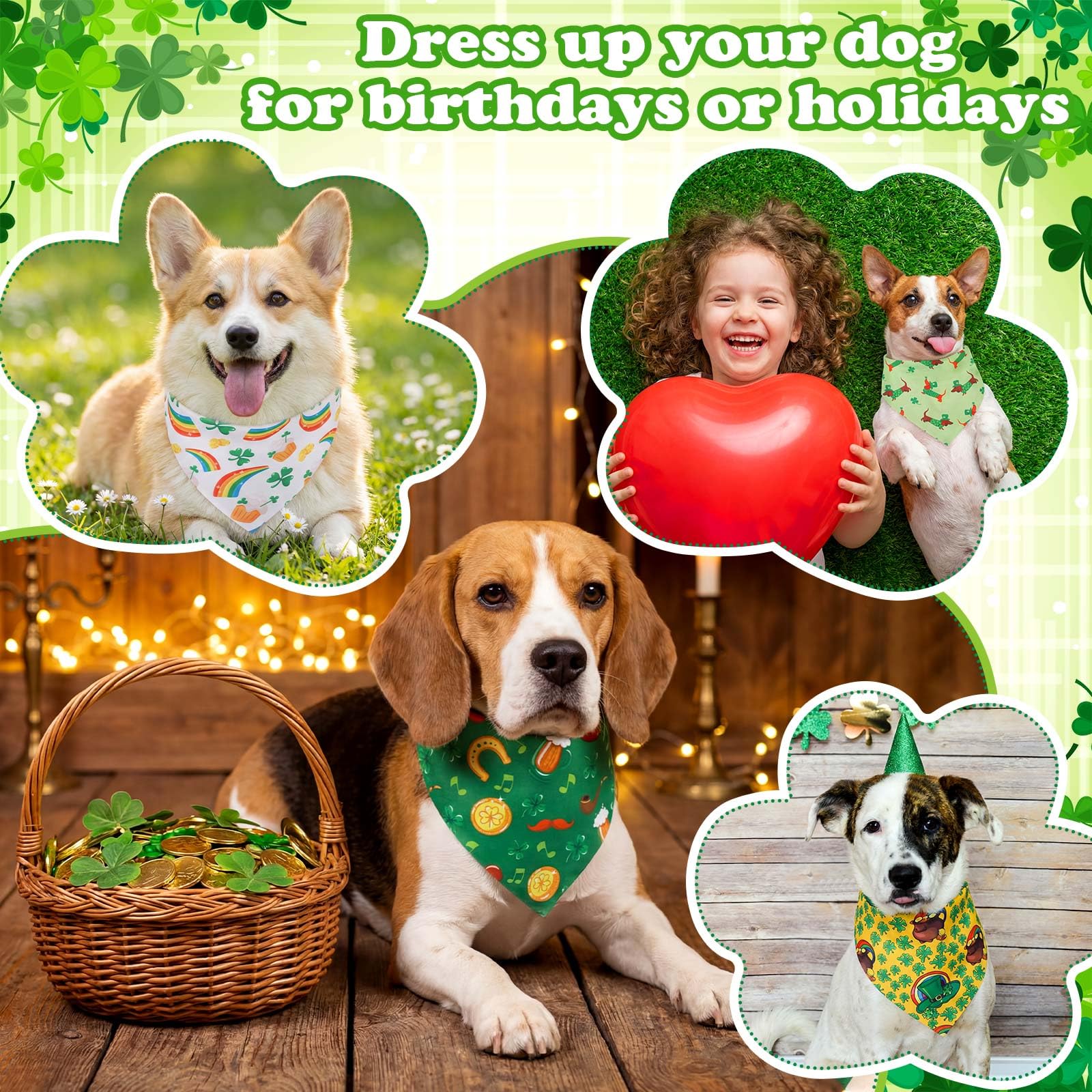 Bandana Sanwuta pour séances photo et fêtes, lot pratique pour chiens et chats.