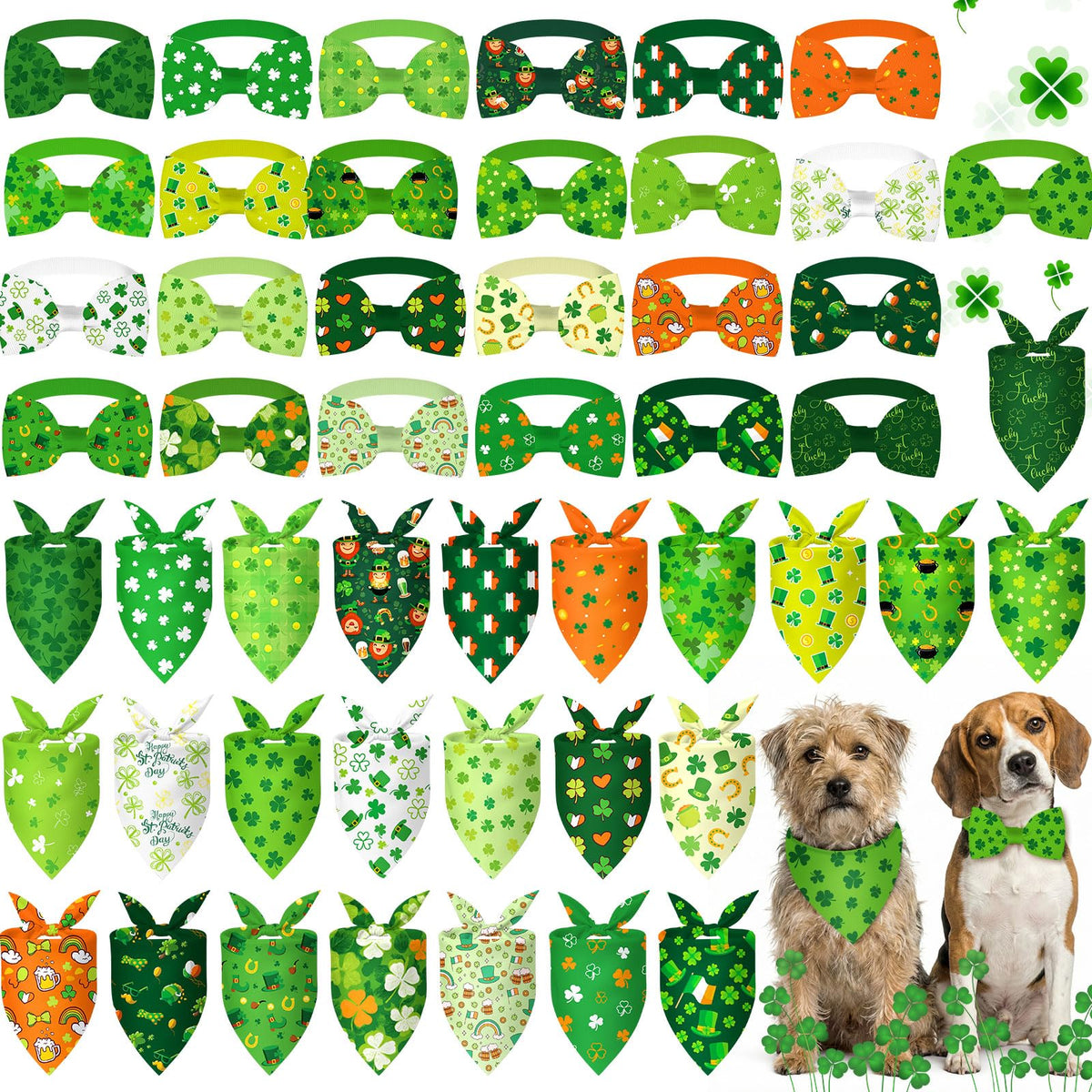 Bandana Saint-Patrick Sanwuta pour chien, style festif et confort.