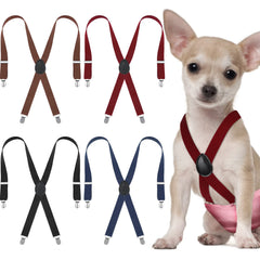 Bretelles Sanwuta pour couches chien noir, fixation stable.