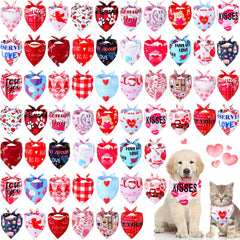 Bandanas Sanwuta ensemble 60 coeurs Saint-Valentin pour chiens, prêt à porter.