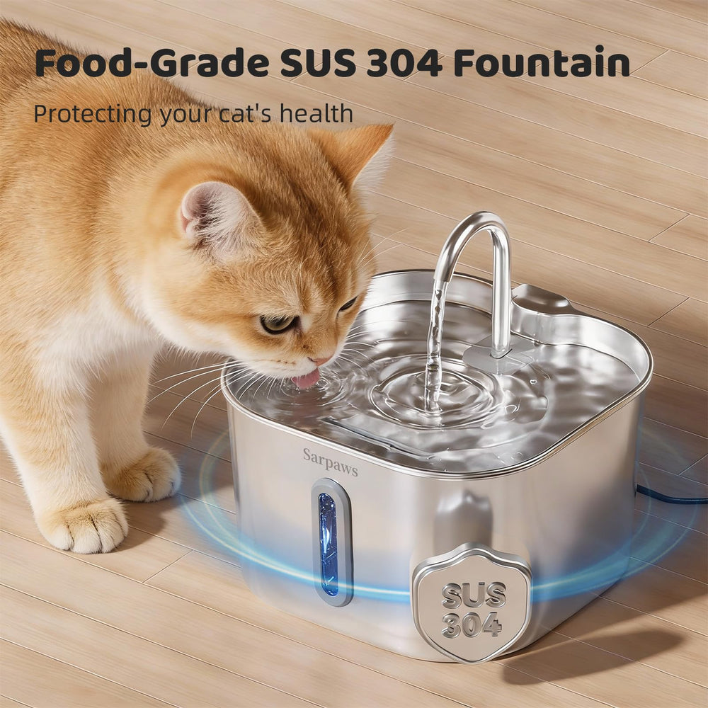 SARPAWS fontaine en acier, corps inox, durabilité et hygiène supérieures