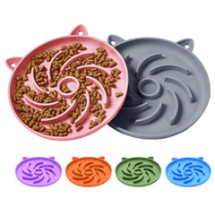 Bol ralentisseur Sarnxgr gris et rose, ralentit l'ingestion pour un repas plus calme.