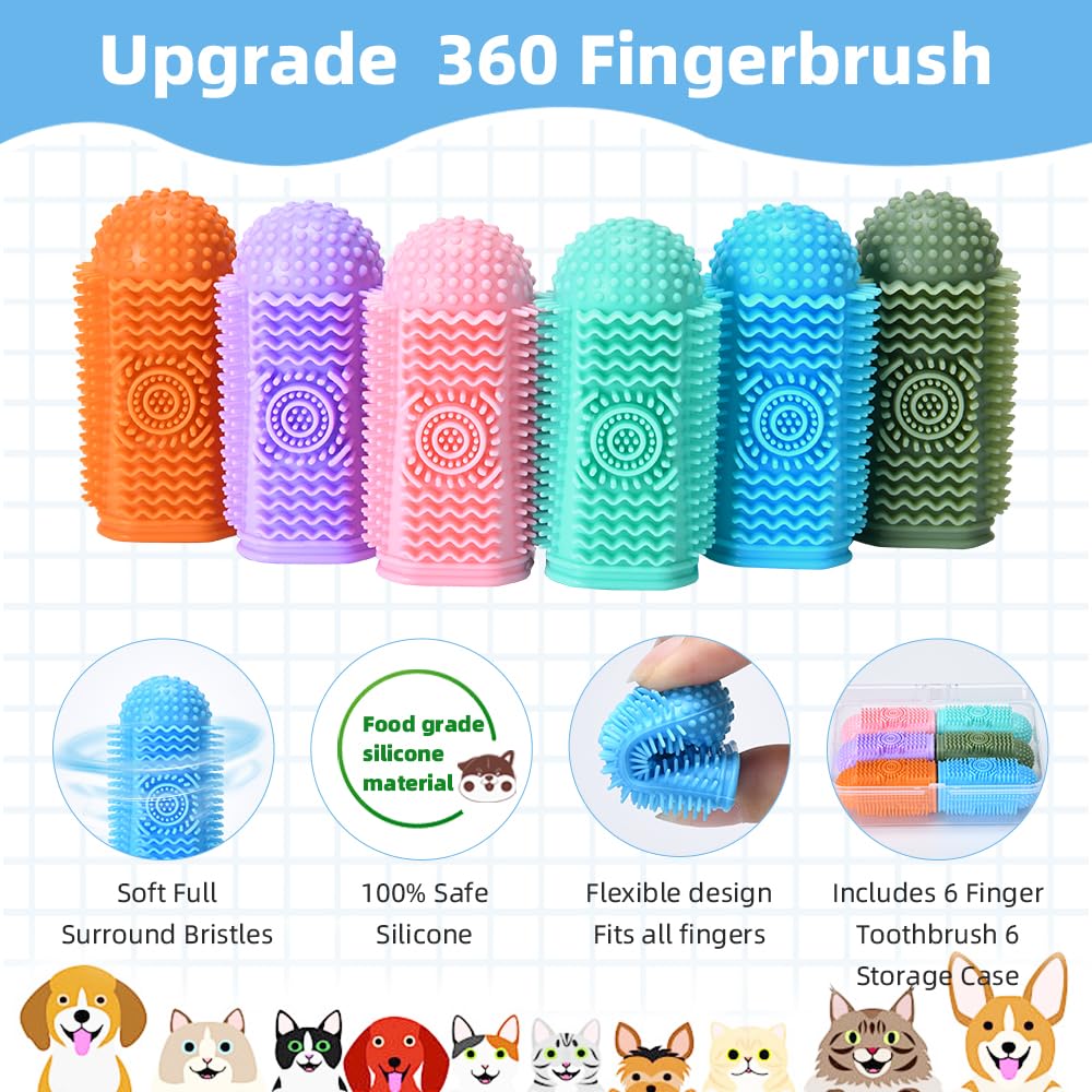 Sarnxgr brosse-doigt-chiens-chat tête souple pour le nettoyage précis
