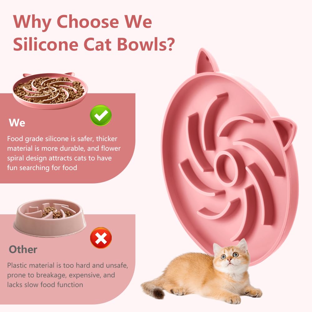 Design vortex fleur Sarnxgr, stimule l'intérêt du chat pendant le repas.
