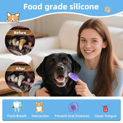 Sarnxgr kit-brossage-dents-chien-chat outil tout-en-un pour animaux