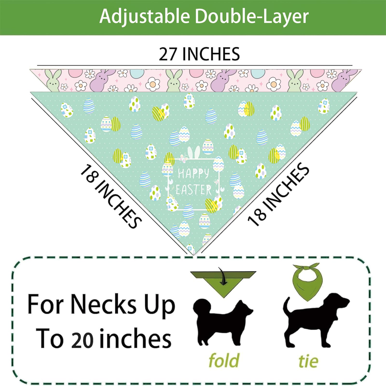 Bandana Sarybei chien double-face, permet de varier le look facilement