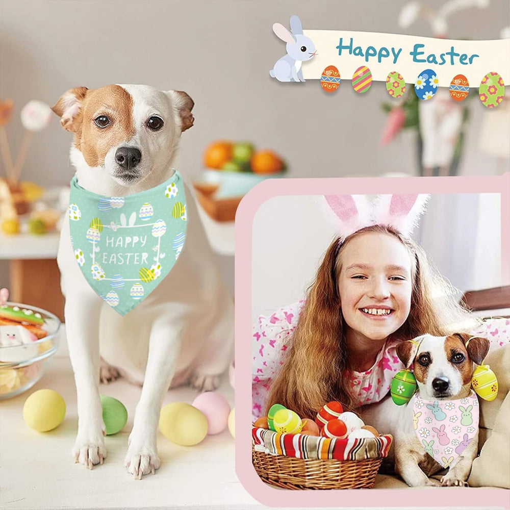 Bandana Sarybei pour chien Paques lapin, idéal pour les sorties festives
