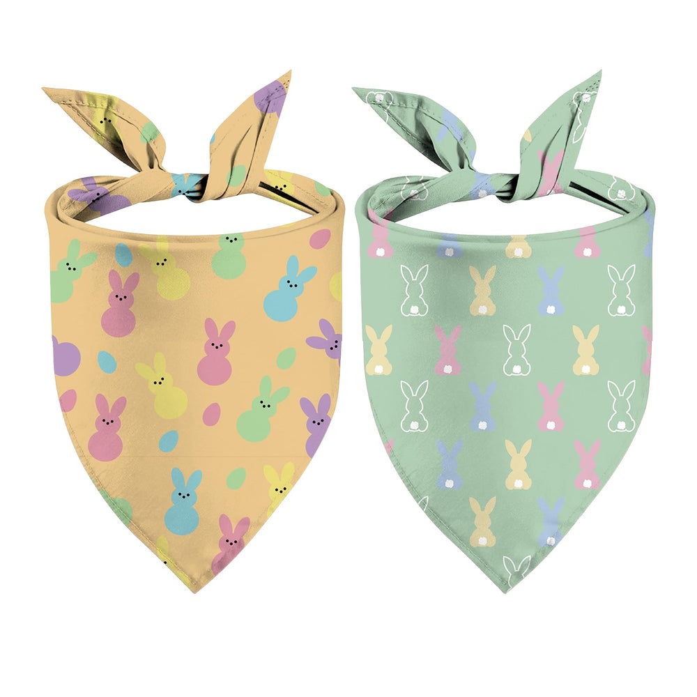 Bandana Sarybei Paques motif lapin et œufs, parfait pour les photos festives.