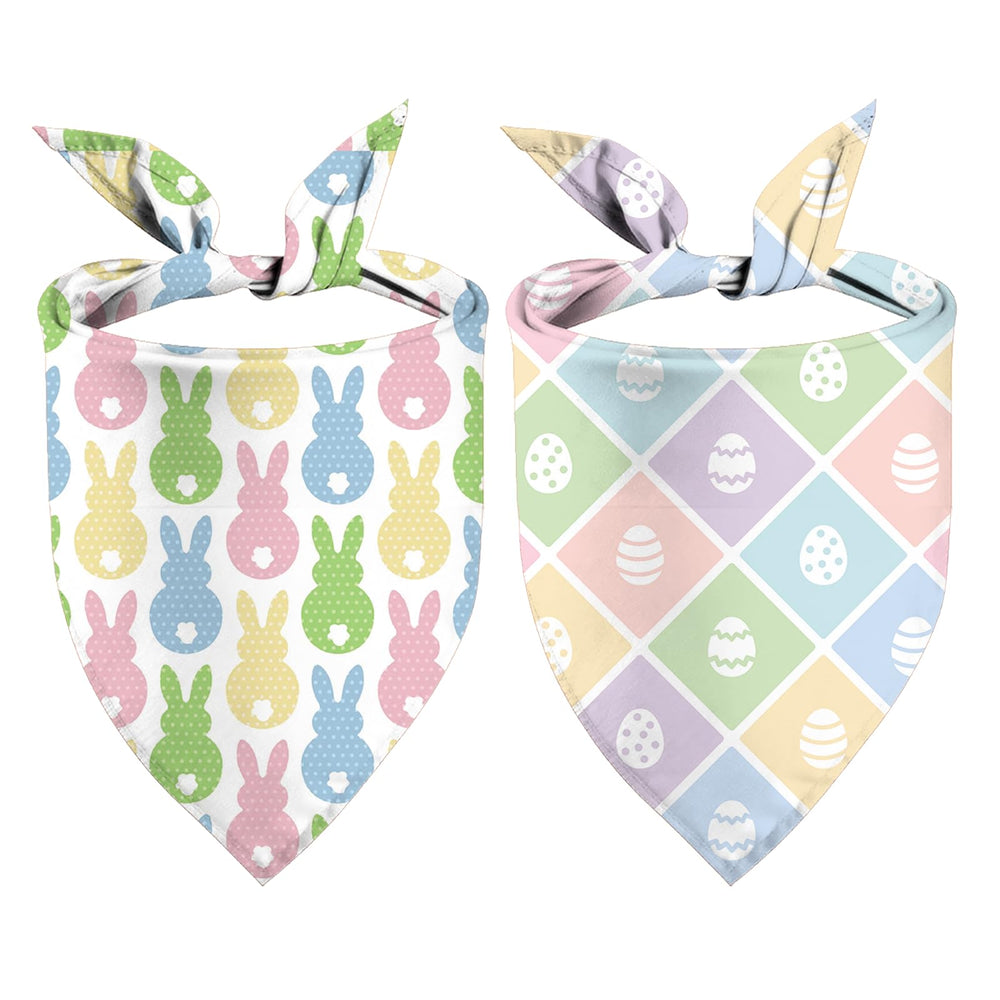 Bandana Sarybei pour chien Paques œufs et lapin, prêt pour les fêtes en famille.