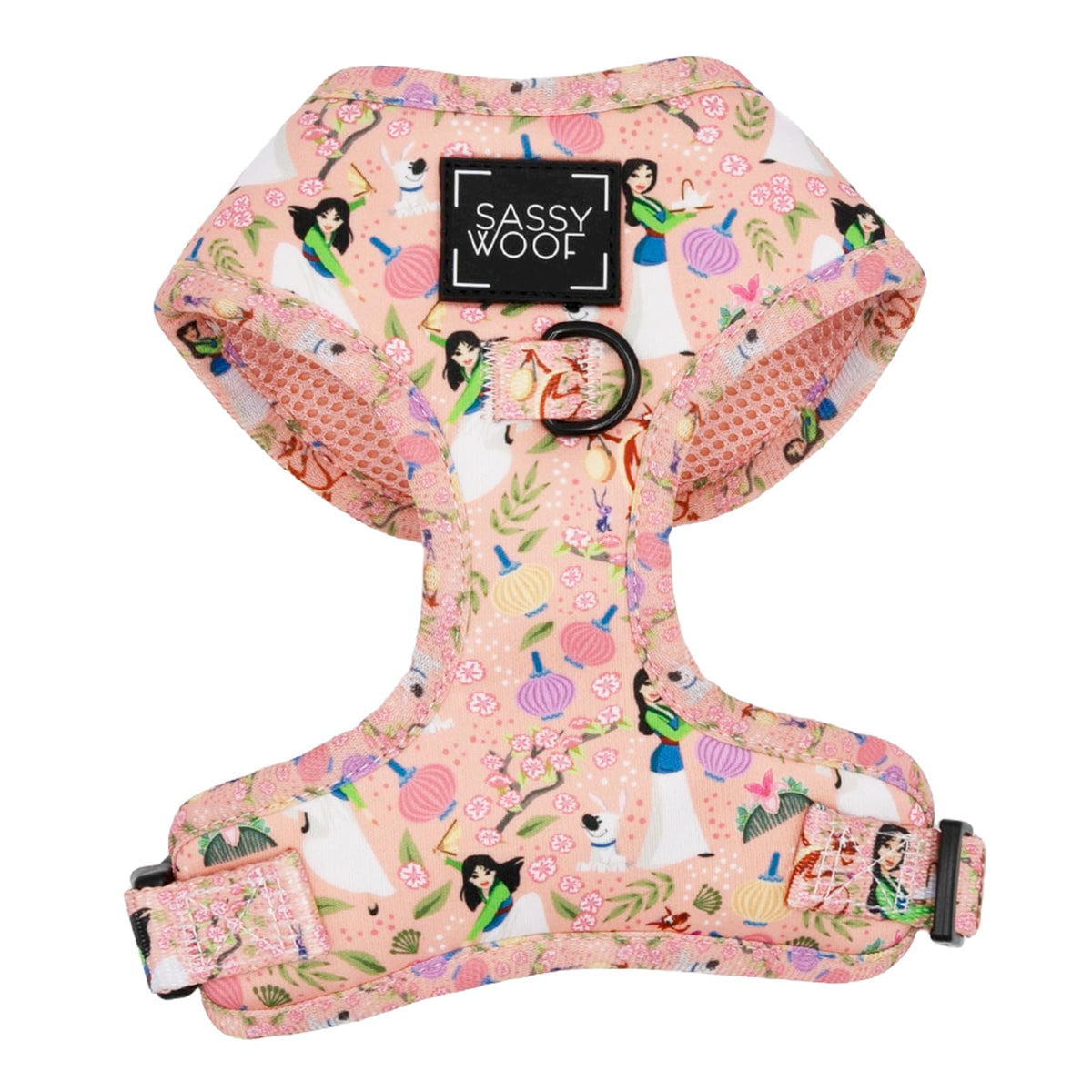 Harnais Sassy Woof Disney Mulan dos avec deux anneaux en D pour promenades sûres