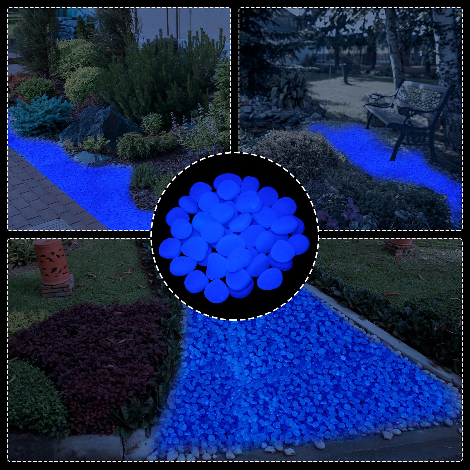 Sasylvia pierres lumineuses jardin deco 1 pouce, décoration durable.