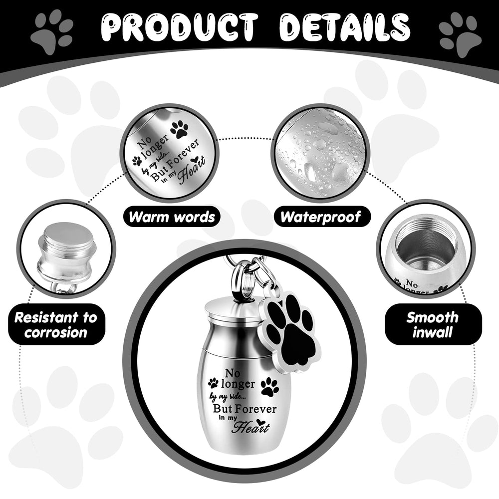 Sasylvia porte-urne chien chaine argent - design élégant et pratique.
