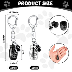 Sasylvia porte-urne chien patte noir - accessoire portable pour mémoriser.
