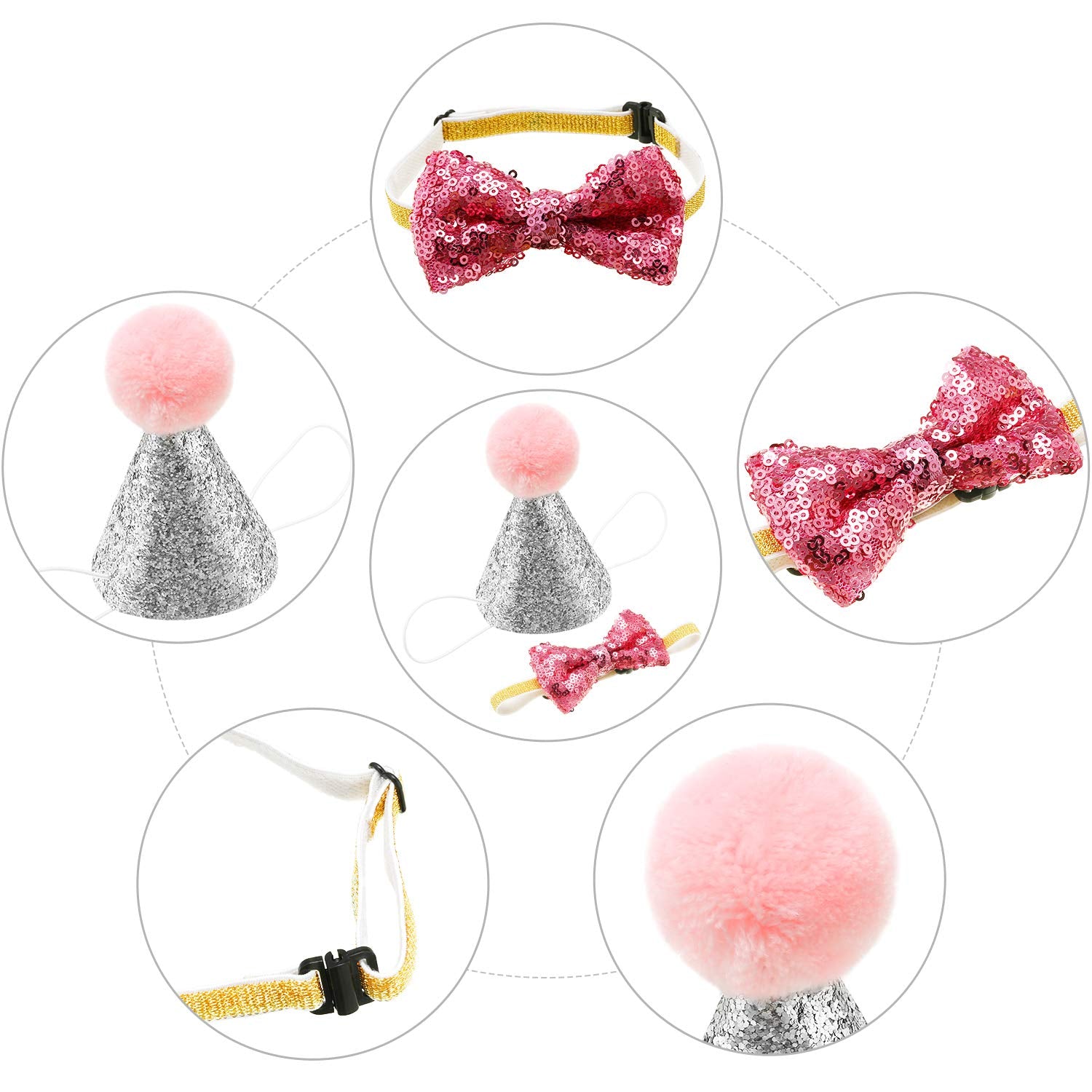 SATINIOR bandeau accessoires animaux bleu lac et rose, idéal pour costumes.