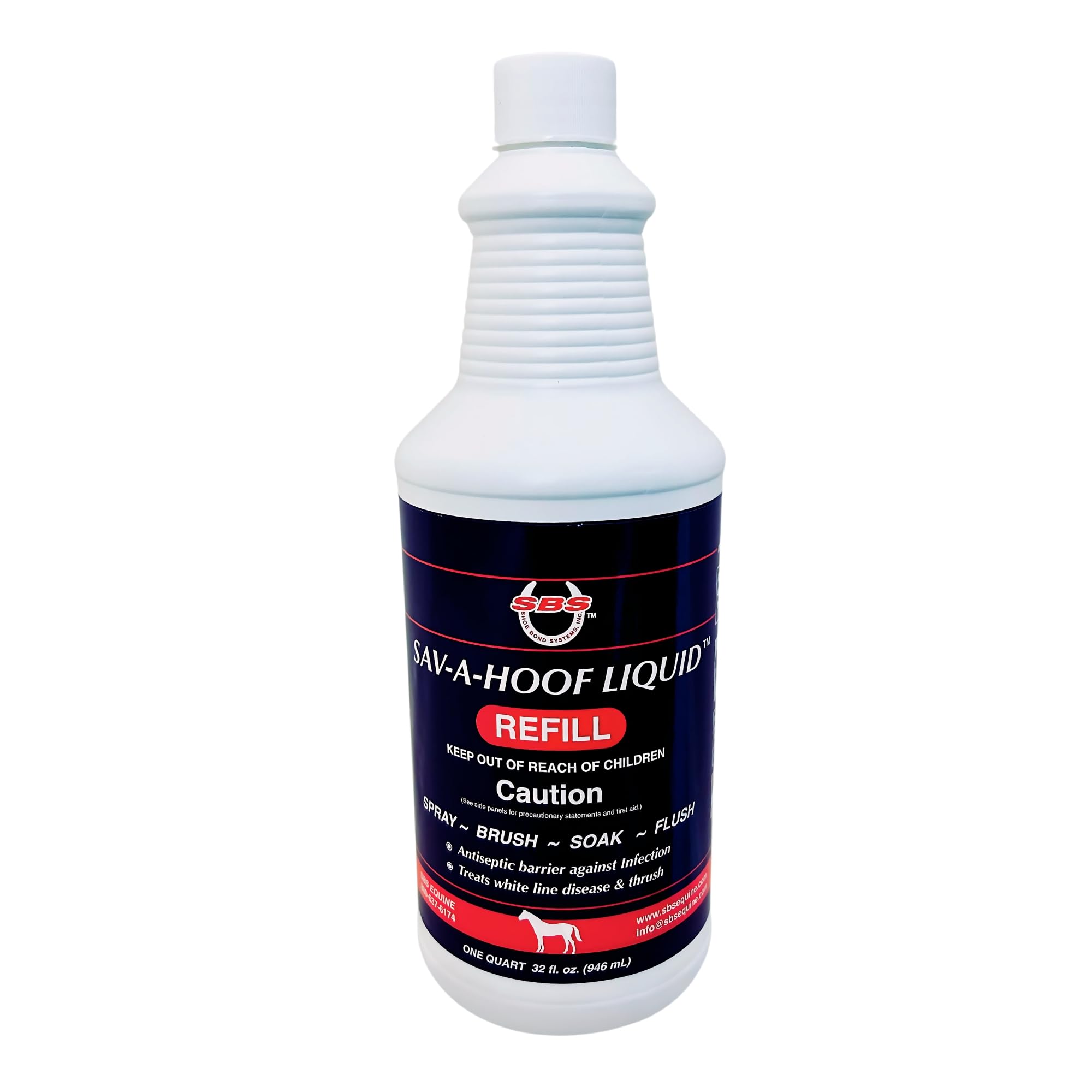 Traitement SAV-A-HOOF Liquid avec applicateur intégré pour soigner le sabot et réduire les infections.