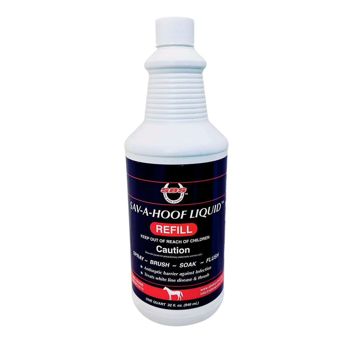 Traitement SAV-A-HOOF Liquid avec applicateur intégré pour soigner le sabot et réduire les infections.