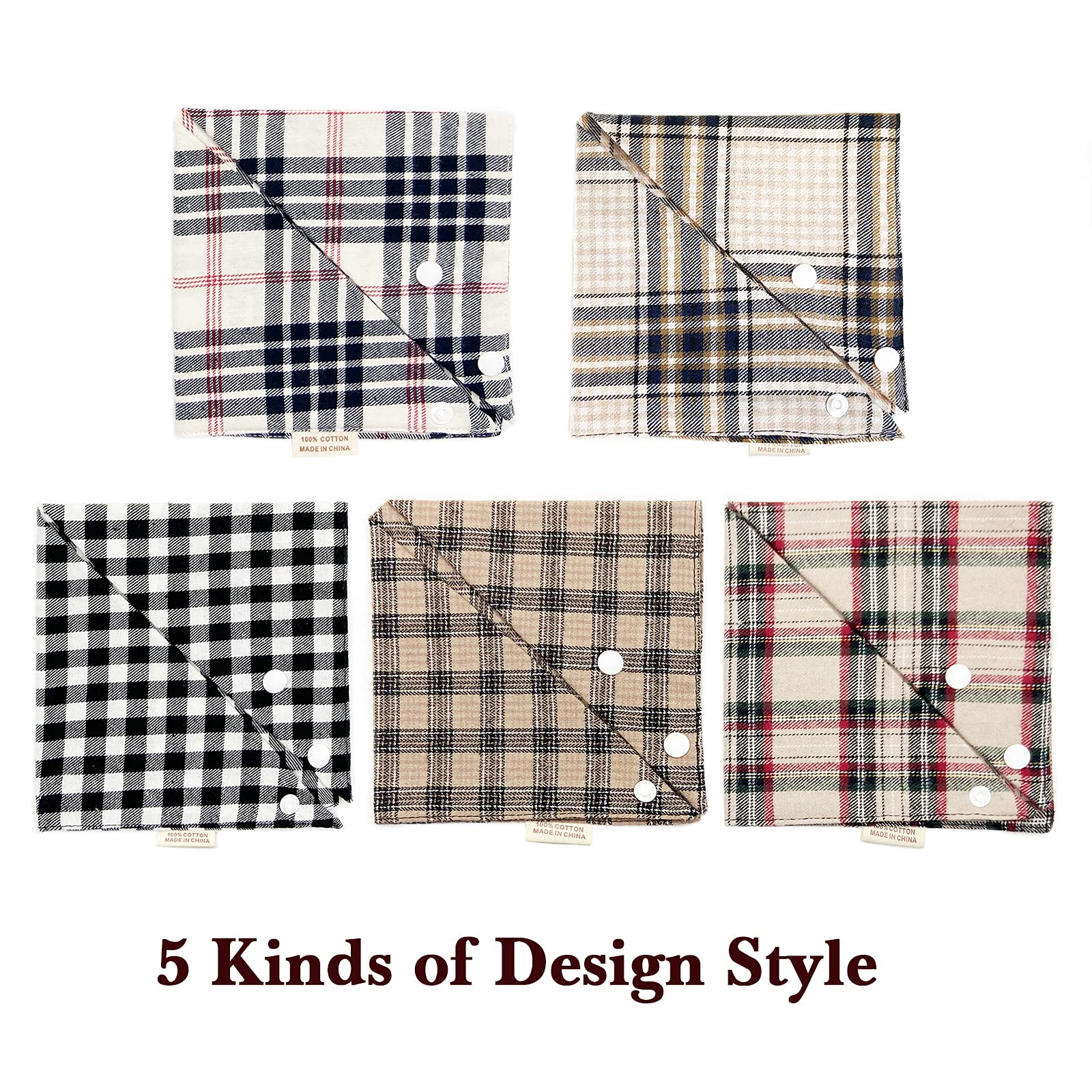 Savier bandana chat plaid, doux et léger pour câlins.