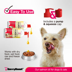 SavvyBeast huile saumon Alaska pour furets — routine saine et pelage soyeux.