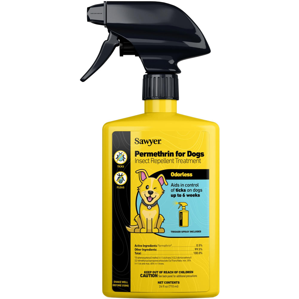Sawyer SP624 Perméthrine – spray sans odeur pour chiens et textiles.