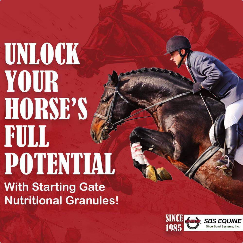Doseur inclus pour mesurer facilement les granules SBS Equine Starting Gate.