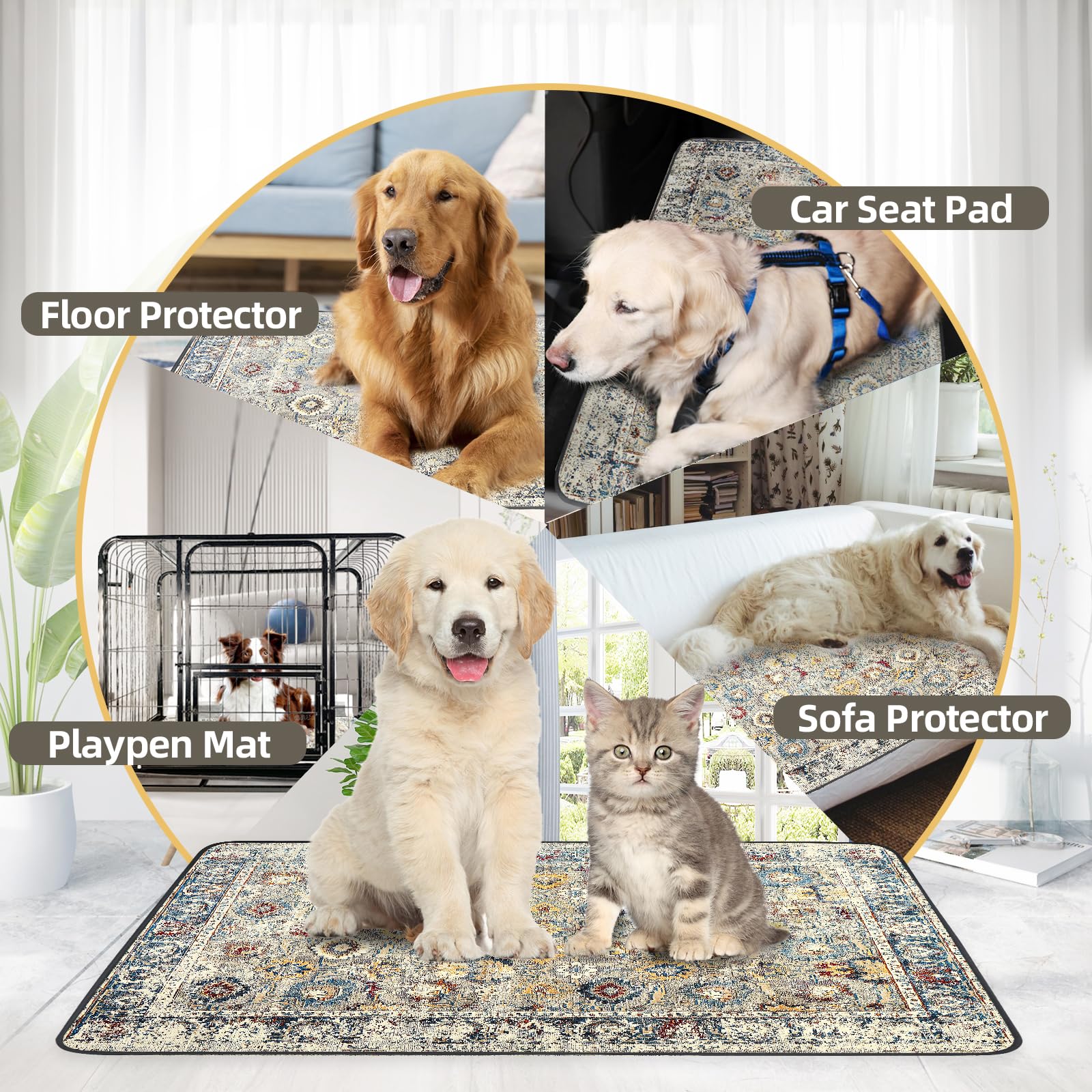 SCLOSE Tapis lavable au motif tendance qui s’intègre au salon