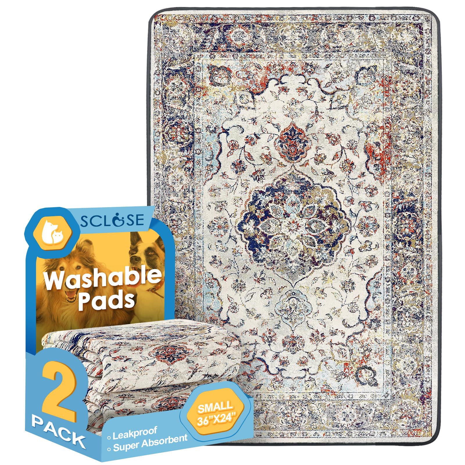 SCLOSE tapis-pour-chiens ensemble: vue générale du lot réutilisable.