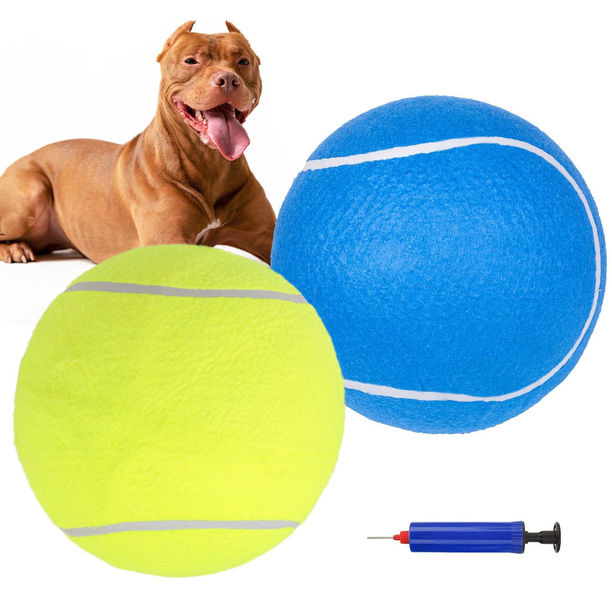 SCENEREAL balle-tennis-geante 24 cm pour chien, idéale pour l'exercice en plein air.