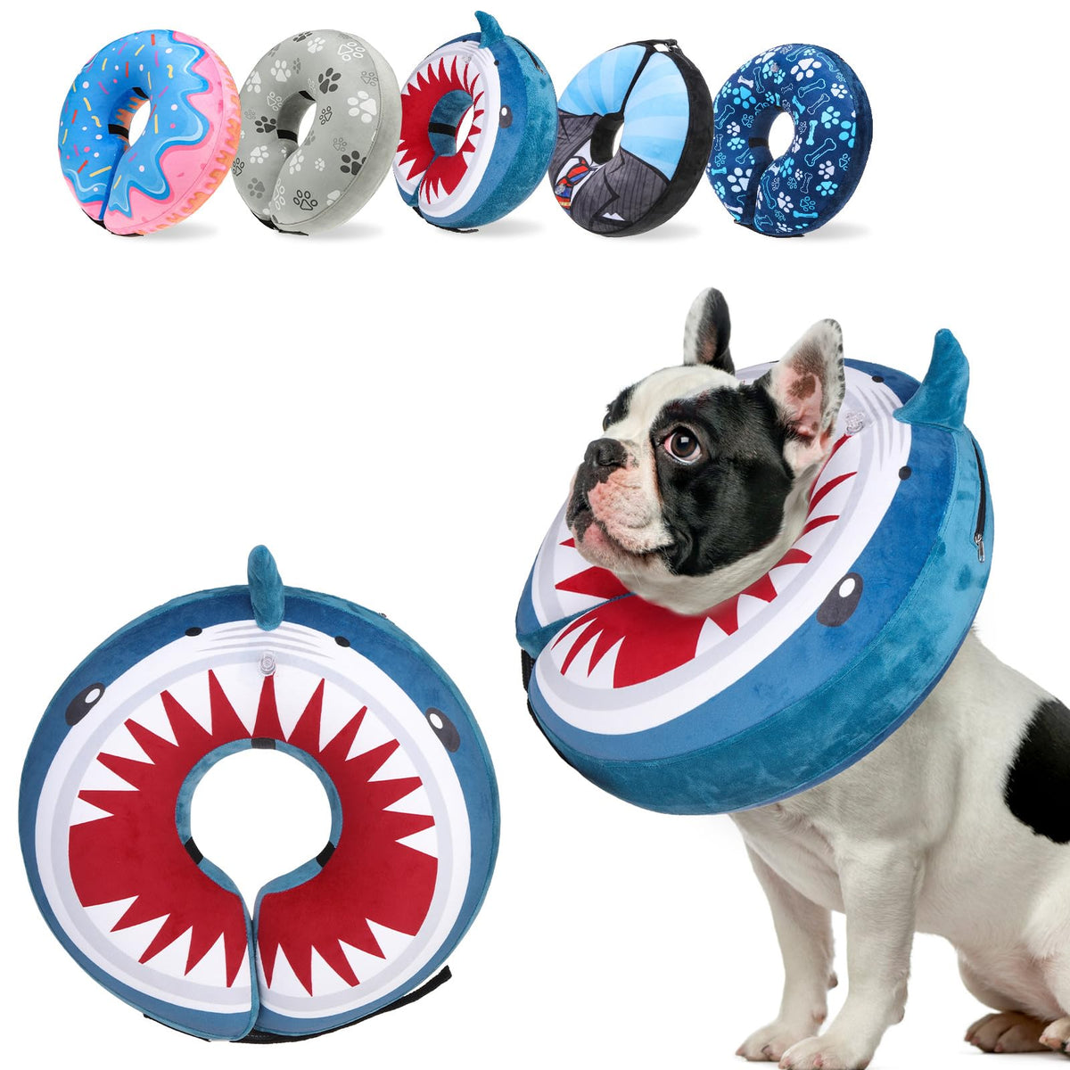 SCENEREAL collier donut gonflable pour chien, confort et protection pendant la récupération.