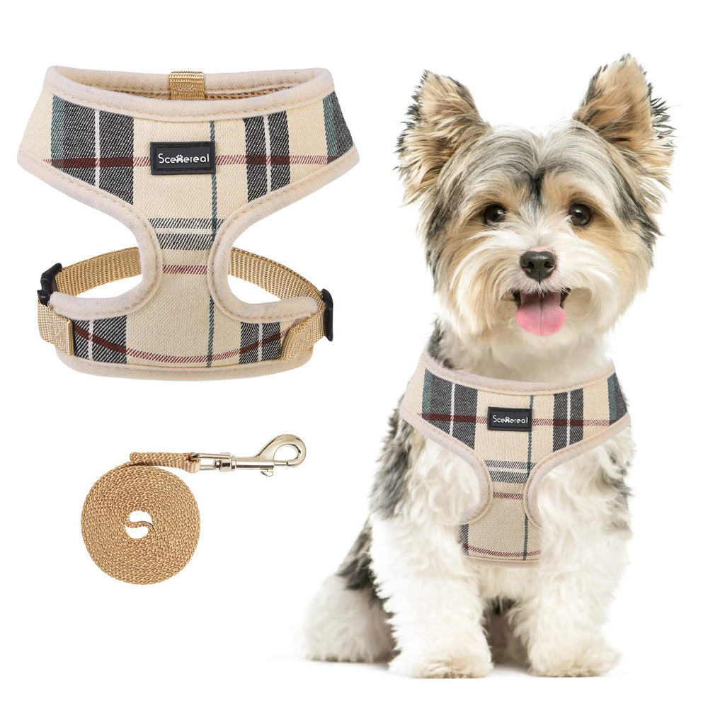SCENEREAL harnais chien petit-moyen en maille douce pour promenade confortable.