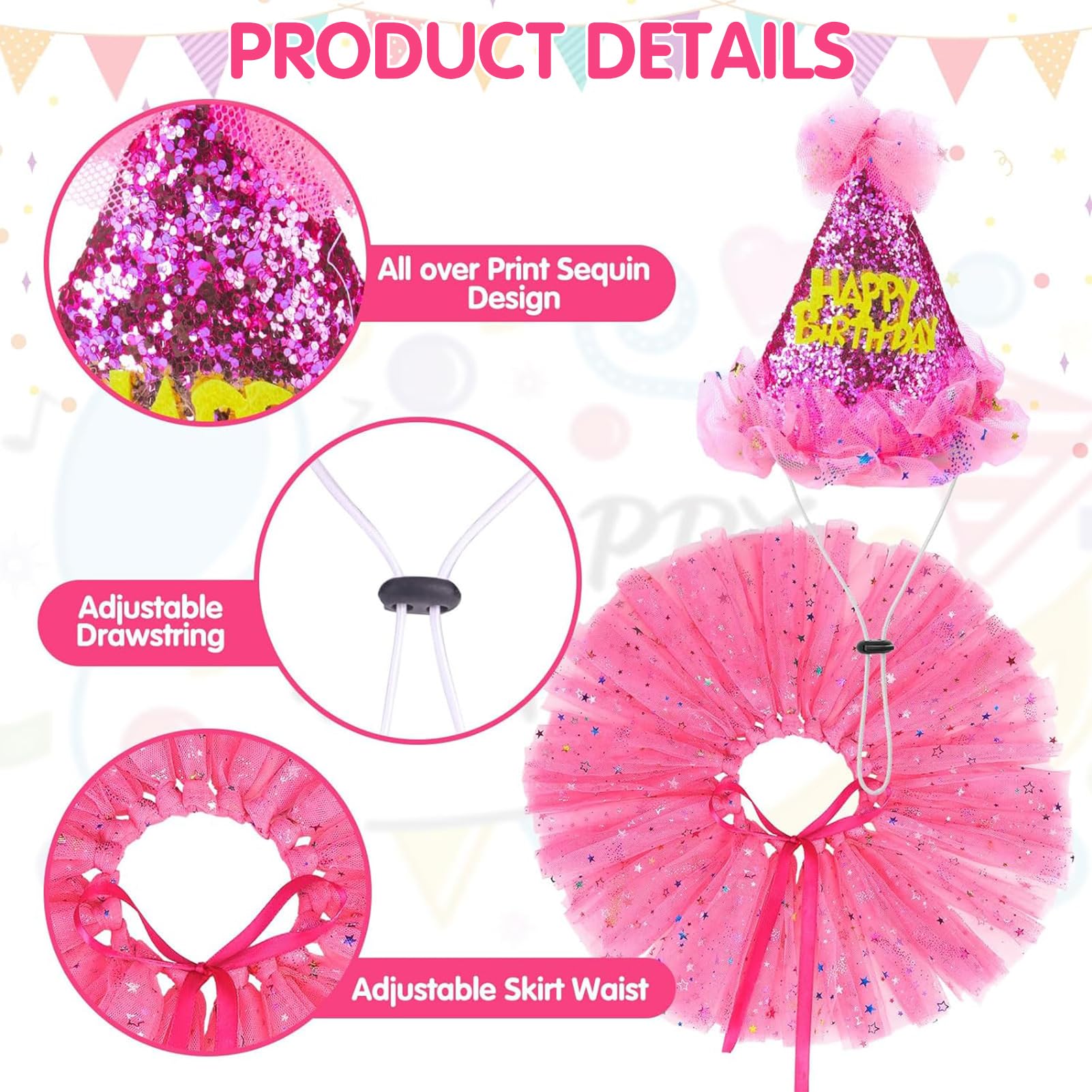 SCENEREAL robe-princesse-rose-etoiles, ajoute une touche glamour à la fête.
