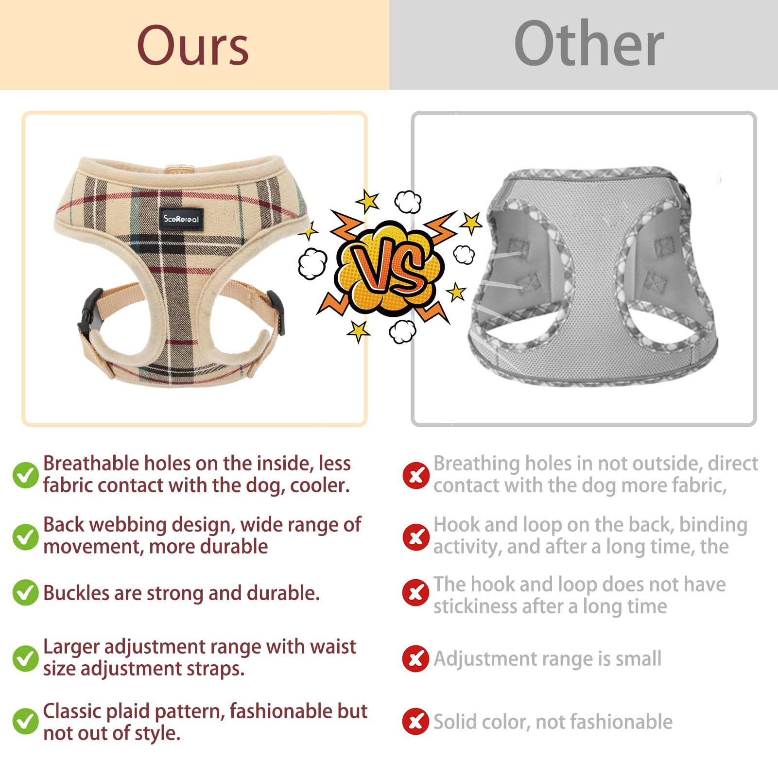 SCENEREAL set harnais et laisse pratique pour chiens et chats.