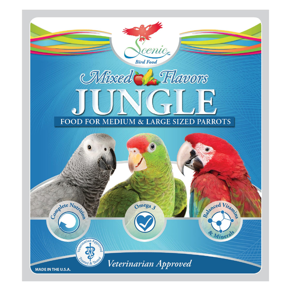 Scenic Mix Jungle: saveurs pomme et naturelles pour grands perroquets.
