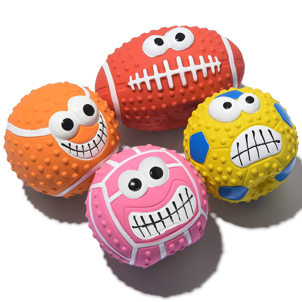 Balle SCHITEC Sifflet en latex, lot de 4, jouet interactif pour chiens