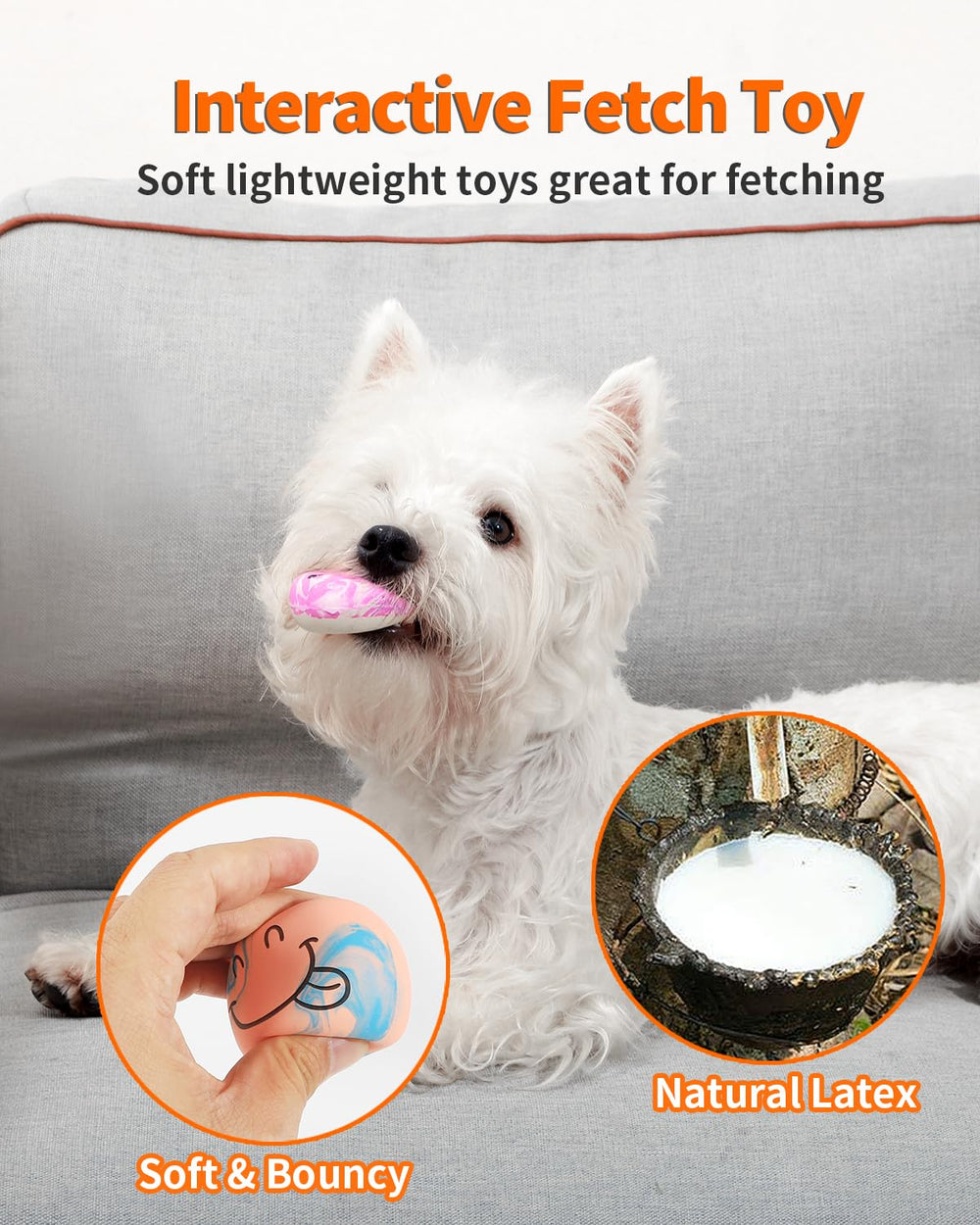 SCHITEC Beignet visage heureux rose en latex: jouet léger idéal pour petites races.