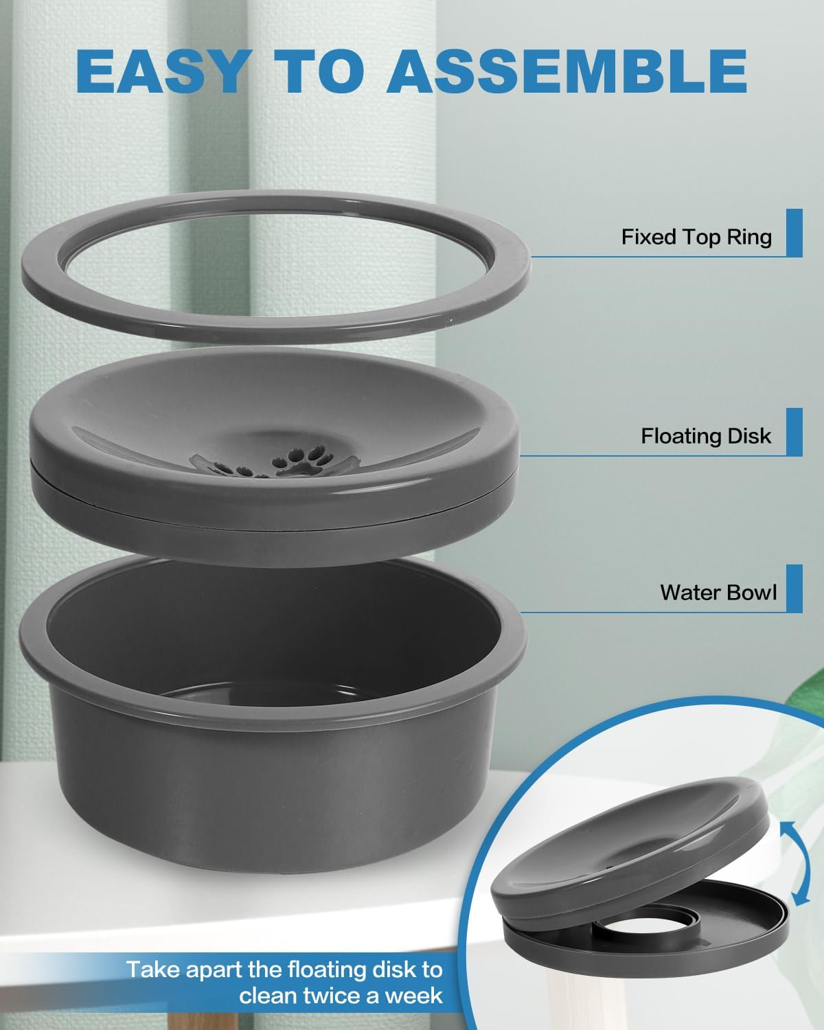 SCHITEC bol eau nettoyage facile grâce au disque amovible