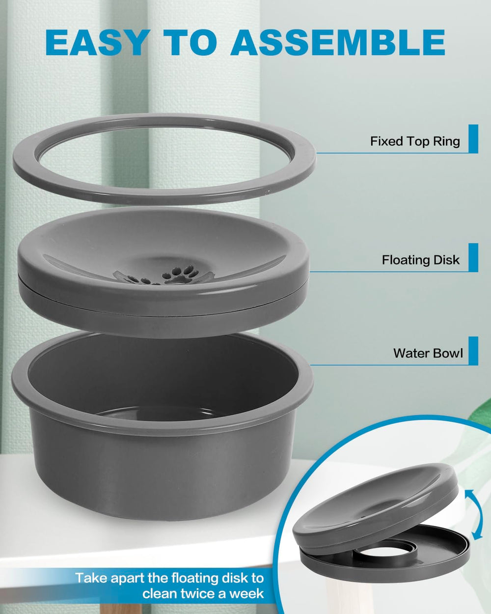 SCHITEC bol eau nettoyage facile grâce au disque amovible