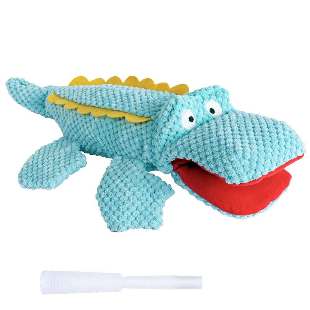 SCHITEC jouet crocodile pour chien avec bouteille, texture croquante