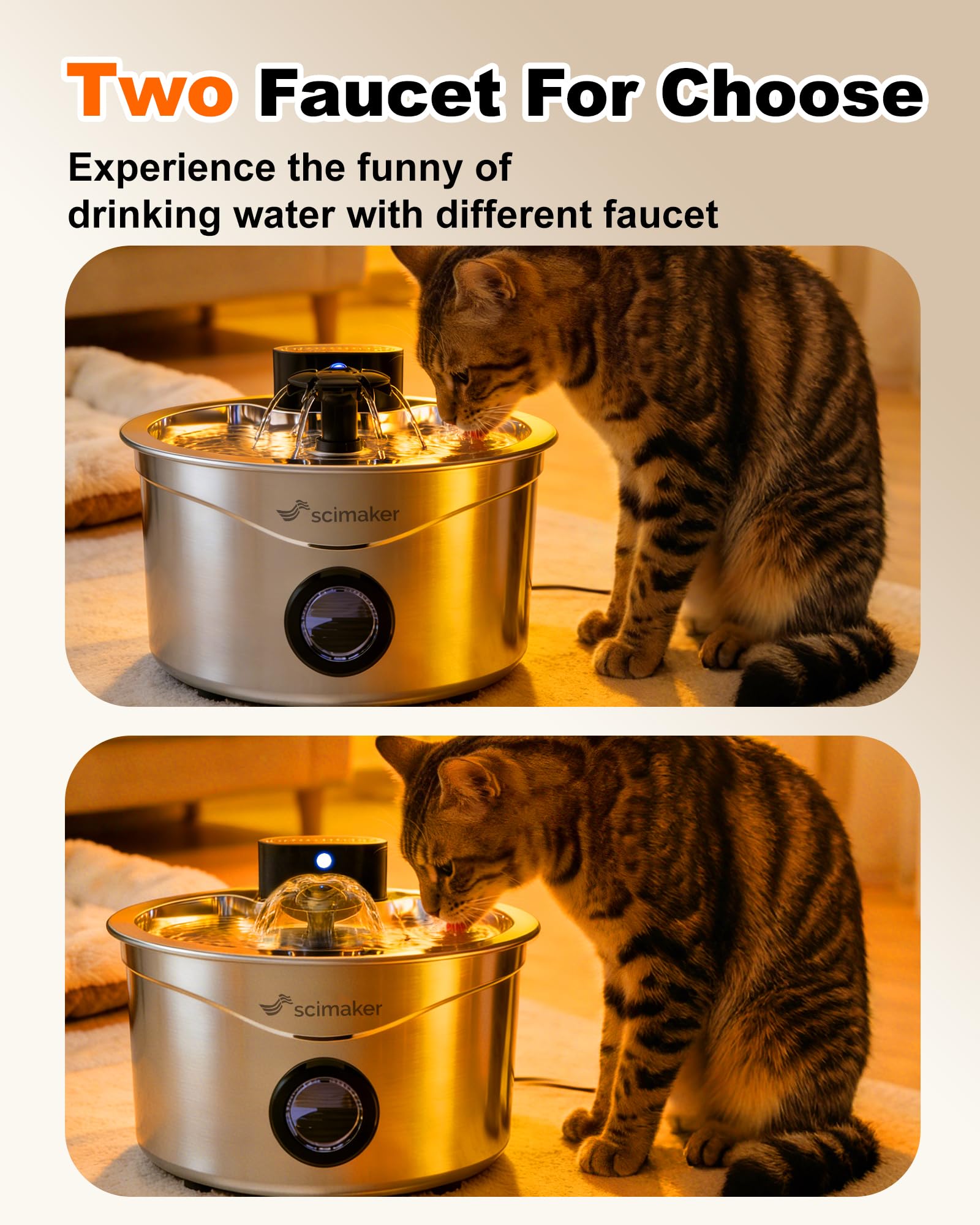 Mode flux intelligent Scimaker déclenche l'eau à l’approche de l’animal.