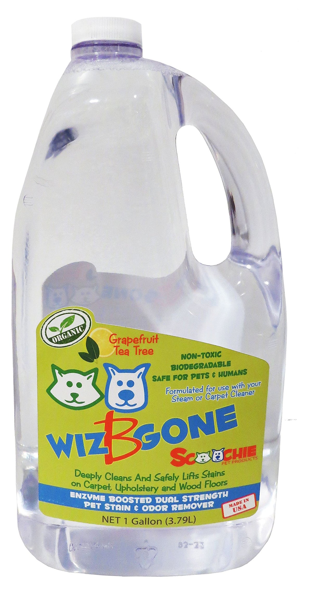 Scoochie Pet Wiz B Gone éliminateur de taches en bouteille gallon prêt pour un nettoyage en profondeur