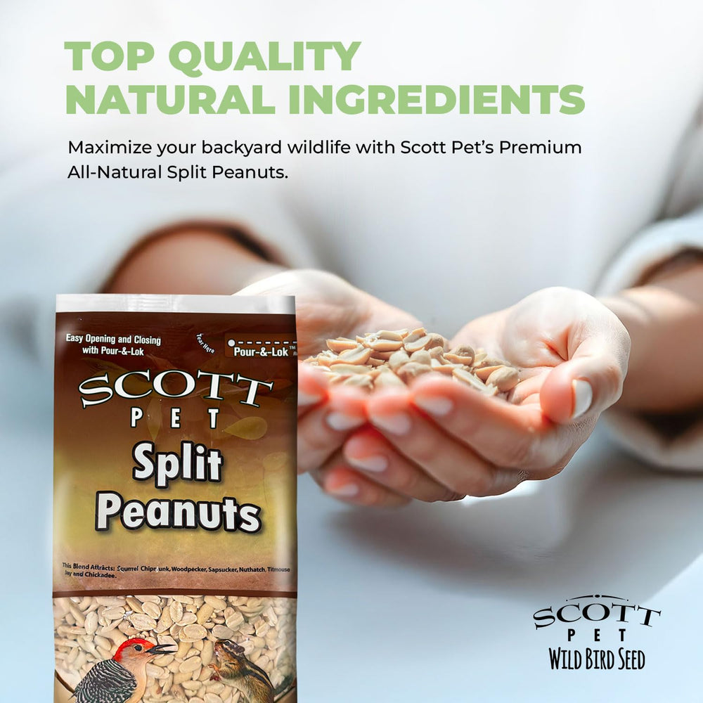 Scott Pet arachides fendues sans coque, ingrédients naturels de haute qualité.