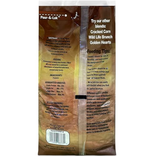 Scott Pet arachides fendues sans coque, sachet ouvert prêt à verser.